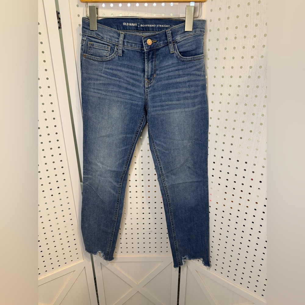 Old Navy Boyfriend Straight Jeans – Medium Wash – Size 0 Regular (24W) 🐿️